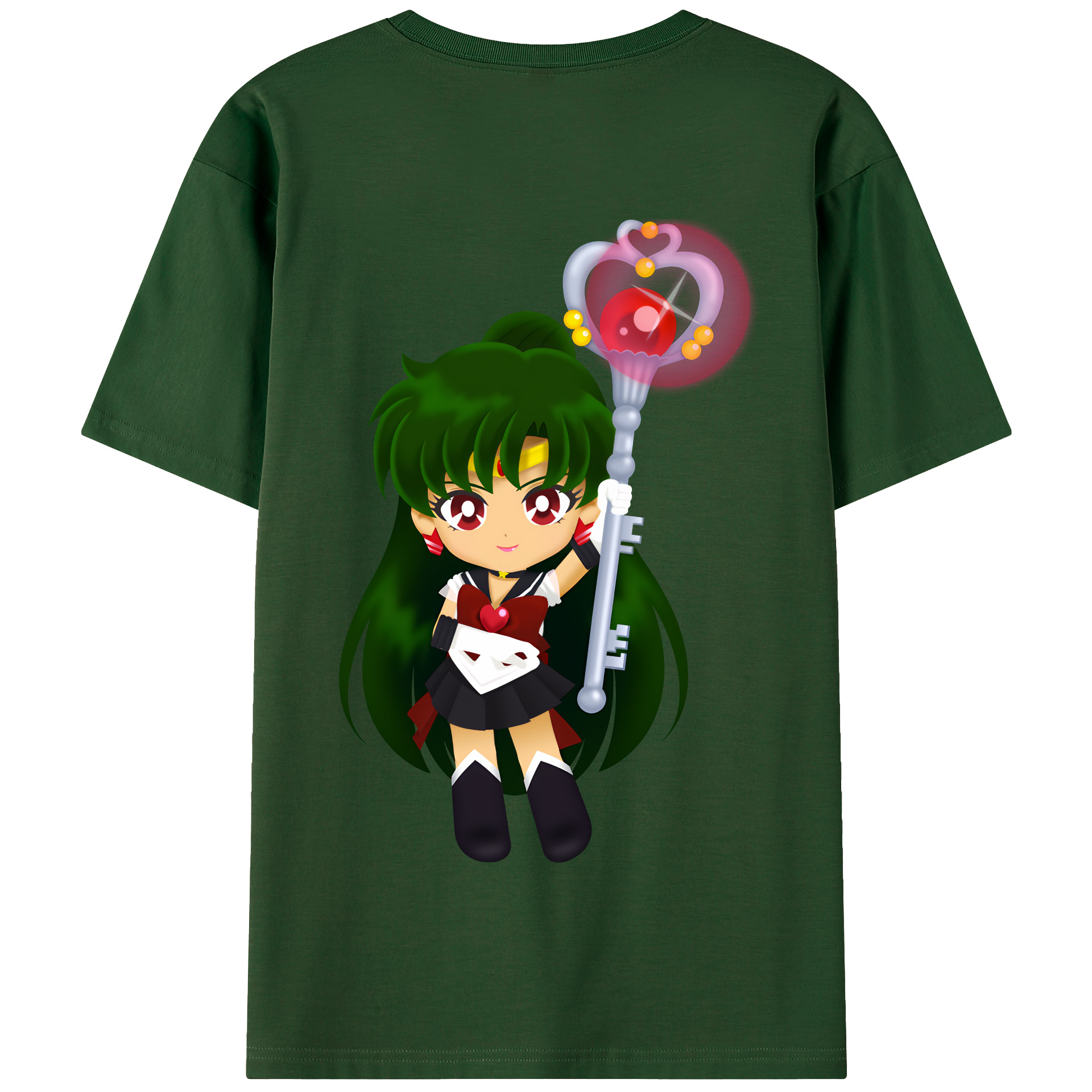 （画像用） 美少女戦士セーラームーン 冥王せつな Sailor Moon Meiou Setsuna 綿100％半袖Tシャツ（背面プリント）